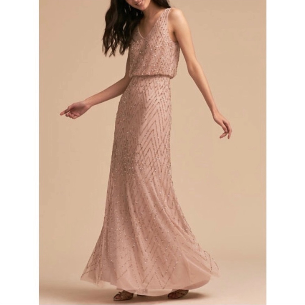 BHLDN Dress size 4 US color Blush bridesmaid/ special occasion maxi dress Blaise